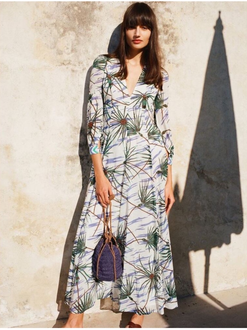 Emporio Sirenuse Lena Papyrus Floral Maxi Dress 8 Cotton Resort Italy - Picture 4 of 16